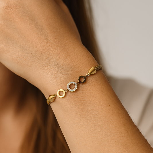 Pulseira Circulos - Aço Inoxidável