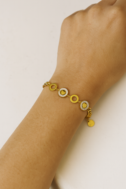 Pulseira Circulos - Aço Inoxidável