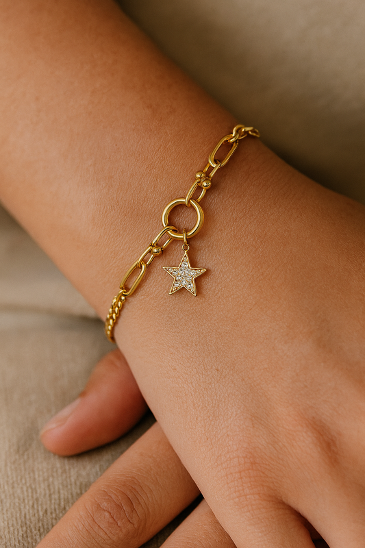 Pulseira Estrela - Aço Inoxidável