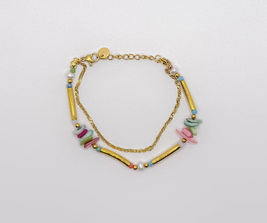 Pulseira Pedras - Aço Inoxidável